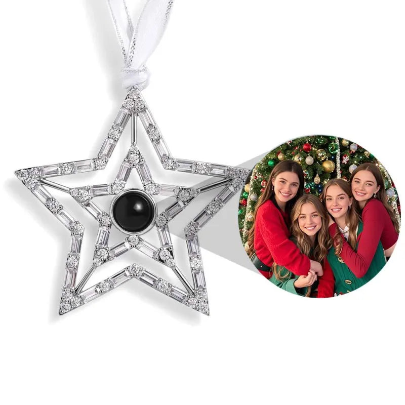 Personalized Projection Ornament Custom Photo Snowflake Christmas Ornament Gifts