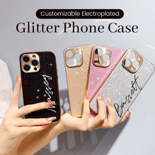 ✨ Customizable Electroplated Glitter Phone Case ✨