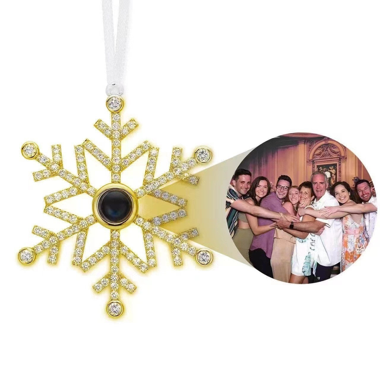 Personalized Projection Ornament Custom Photo Snowflake Christmas Ornament Gifts