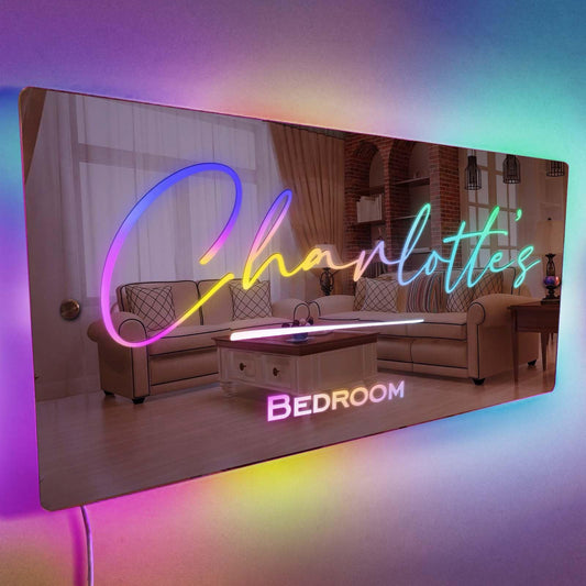 Personalized name mirror - illuminating mirror